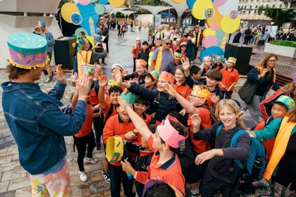 Children in a parade